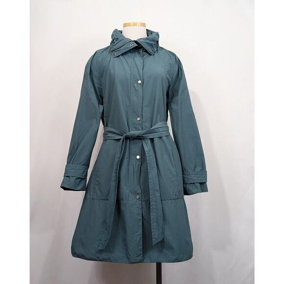Eileen Fisher Jackets & Blazers - Eileen Fisher Jacket Teal Green Lightweight Belt Trench Misses Size XS Flaws